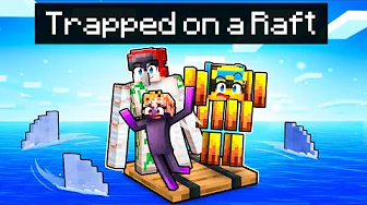 ⁣Trapped on a RAFT as MOBS in Minecraft!
