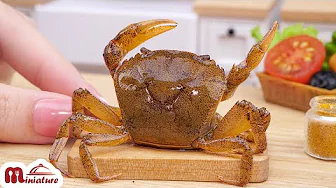 SO SPICY Miniature Singapore Chili Crab Recipe | ASMR Miniature Cooking Seafood