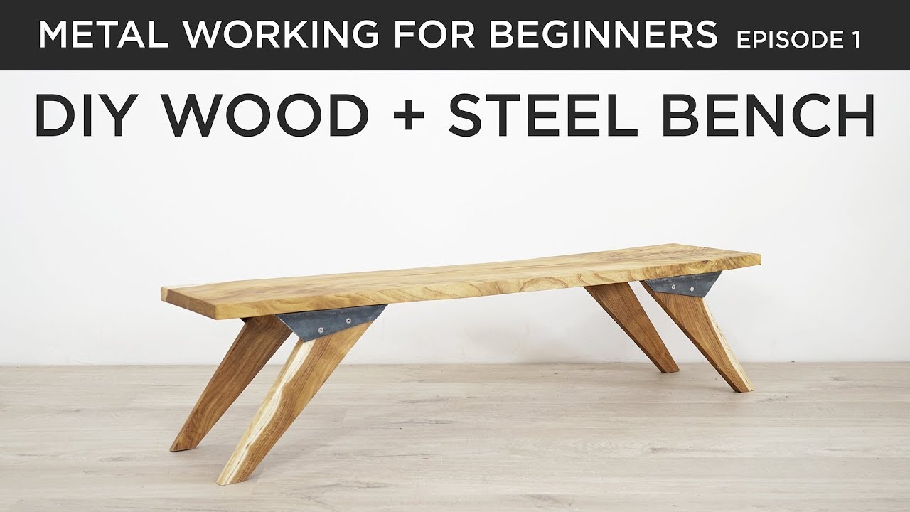 ⁣DIY Bench with Custom Steel Hardware | Metal Working for Beginners