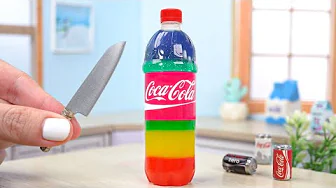 Satisfying Miniature Rainbow Coca-Cola Jelly Recipe | Perfect Tiny Fruit Jelly Tutorial | Tiny Cakes