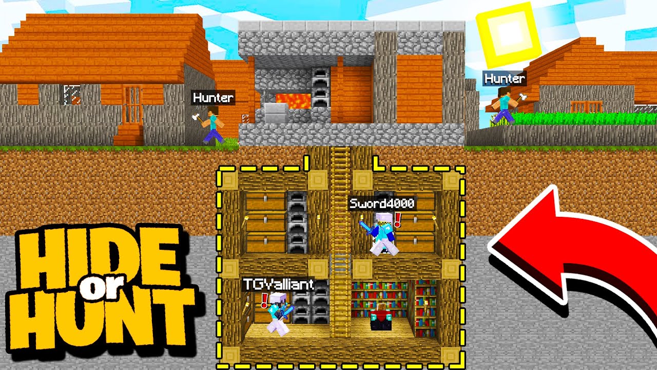 ⁣making a SECRET Base UNDER a Minecraft Village! (Hide Or Hunt #1)