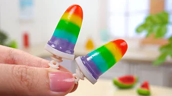 ⁣Fresh Miniature Fruit Ice Cream Recipe | Satisfying Tiny Rainbow Ice Cream Tutorial | Tiny Cakes