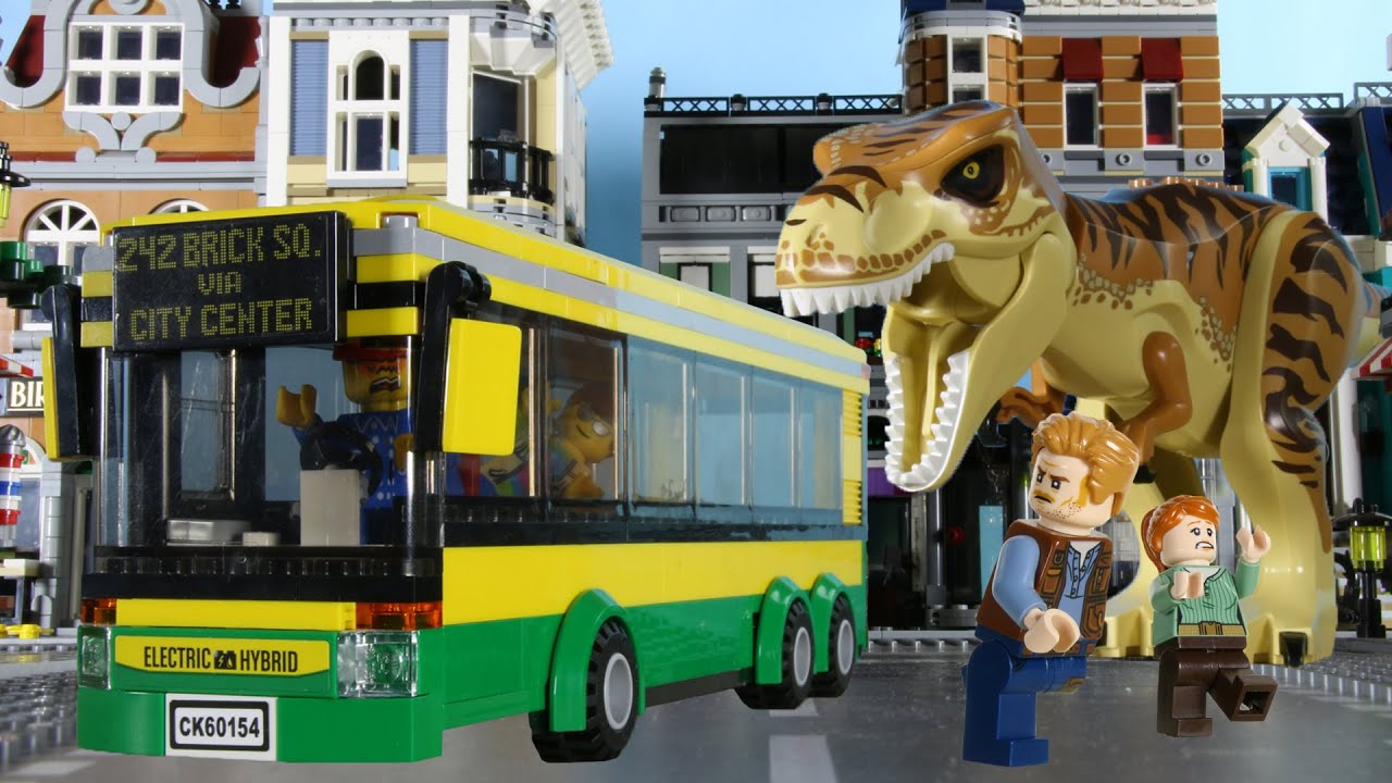 ⁣LEGO Jurassic World: T-Rex Bus Chase STOP MOTION LEGO Jurassic World Bus Build | LEGO | Billy Bricks