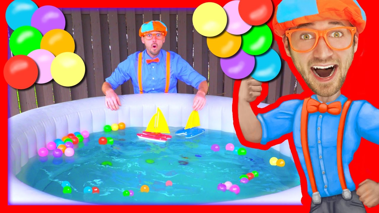 Boats for Kids with Blippi | Learn Colors in the Hot Tub
