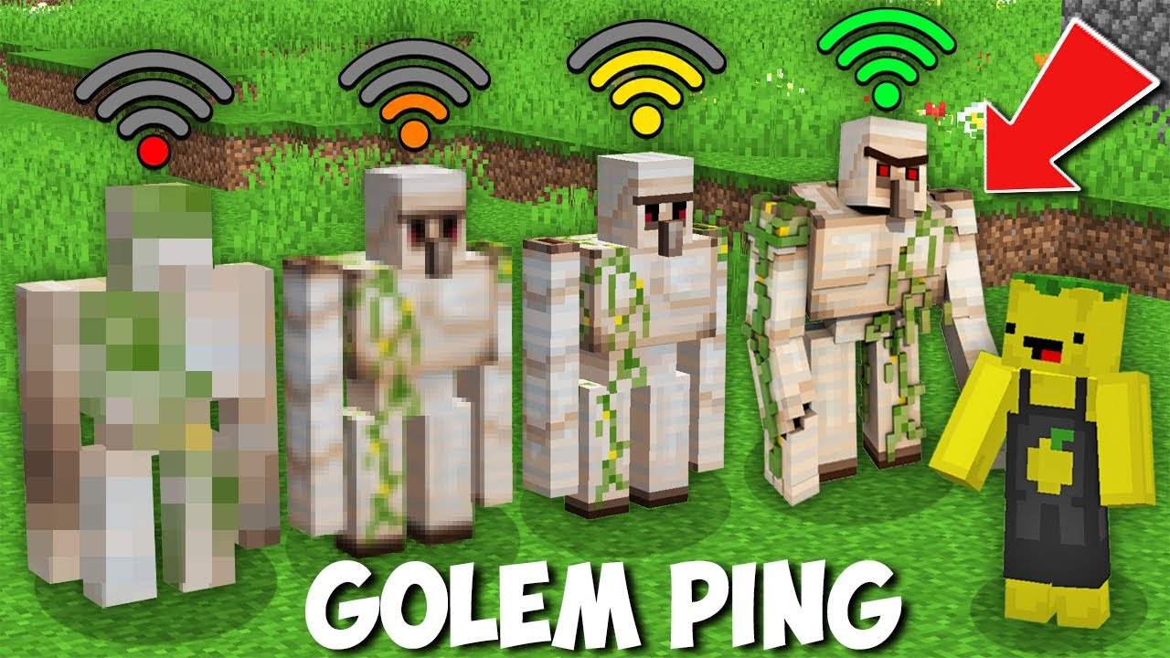 What if EVERY IRON GOLEM HAS A DIFFERENT PING in Minecraft ? GOLEM PING TROLLING !