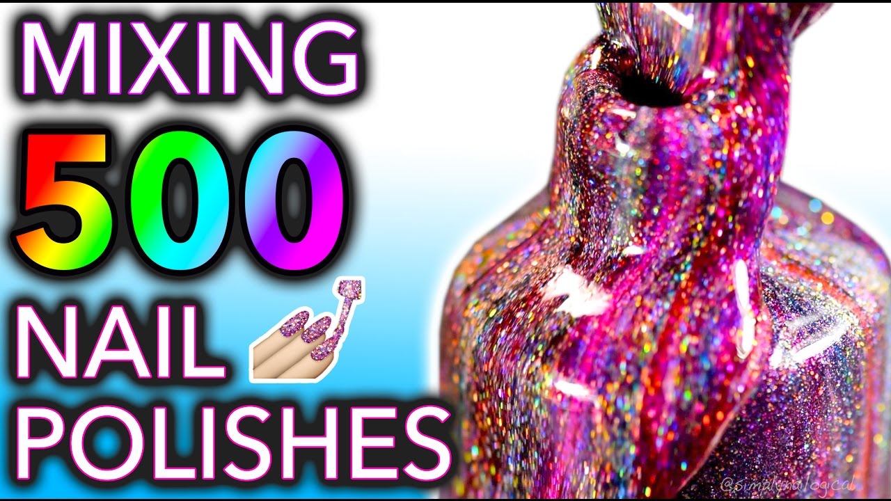 ⁣Mixing my 500 HOLO Nail Polishes Together! What Will Happen?!