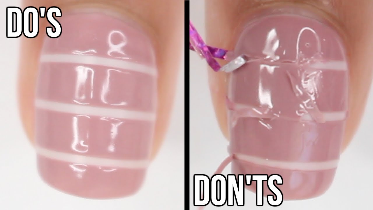 ⁣DOs & DON TS: Striping tape nail art with gel | how to use striping tape with gel polish