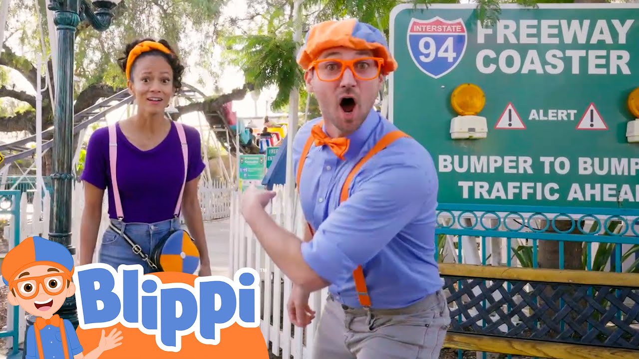 ⁣Blippi and Meekah Ride Roller Coasters At A Theme Park! | Educational Videos for Kids