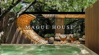 ⁣Mague House - 在现有树木中布置天然和当地材料的家居设计